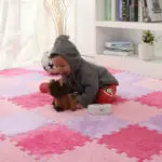 Baby EVA Foam Plush Puzzle Play Mats 6pieces/lot Interlocking Exercise Tiles Floor Mat for Kid,Each 30cmX30cm,0.6cmThick