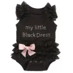 Baby Girl Clothing Bodysuits 2017 Infant Baby Girls Summer Lace Ruffle Sleeve Clothes My Little Black Bodysuit Outfits Clothes