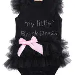 Baby Girl Clothing Bodysuits 2017 Infant Baby Girls Summer Lace Ruffle Sleeve Clothes My Little Black Bodysuit Outfits Clothes - Image 3