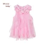 Baby Girl Dress Summer Baby Bodysuits Pink Flowers Chiffon Princess Clothes Newborn Birthday Party Dresses Sleeveless Clothing - Image 2
