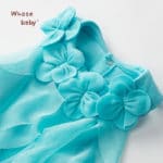 Baby Girl Dress Summer Baby Bodysuits Pink Flowers Chiffon Princess Clothes Newborn Birthday Party Dresses Sleeveless Clothing - Image 4