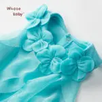 Baby Girl Dress Summer Baby Bodysuits Pink Flowers Chiffon Princess Clothes Newborn Birthday Party Dresses Sleeveless Clothing - Image 4