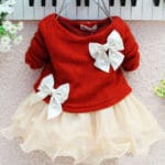 Baby Girl dress Long Sleeve Bow Infants Newborn Baby Clothes Pink Princess Tutu Dress - Image 4