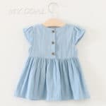 Baby Girls Bow  Design Mini knot Dress Children Baby Summer Style Fashion Short Sleeve Party Dress Kids Clothes - Image 3