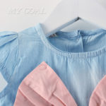 Baby Girls Bow  Design Mini knot Dress Children Baby Summer Style Fashion Short Sleeve Party Dress Kids Clothes - Image 5