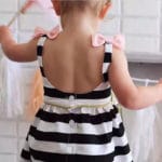 Baby Girls Dress Summer 2017 Stripe Dress Baby Dressing for Party Holiday Black and White with Bow Kids Clothes Girls Cute Brand