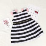 Baby Girls Dress Summer 2017 Stripe Dress Baby Dressing for Party Holiday Black and White with Bow Kids Clothes Girls Cute Brand - Image 3