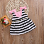 Baby Girls Dress Summer 2017 Stripe Dress Baby Dressing for Party Holiday Black and White with Bow Kids Clothes Girls Cute Brand - Image 4