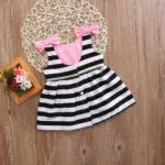 Baby Girls Dress Summer 2017 Stripe Dress Baby Dressing for Party Holiday Black and White with Bow Kids Clothes Girls Cute Brand - Image 4