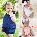 Baby Girls Flower Lace Dress Bodysuit Ruffles Pink Sleeveless Jumpsuit Outfit Set Summer Clothes - Image 2