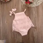 Baby Girls Flower Lace Dress Bodysuit Ruffles Pink Sleeveless Jumpsuit Outfit Set Summer Clothes - Image 4