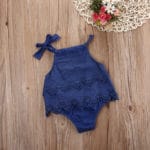 Baby Girls Flower Lace Dress Bodysuit Ruffles Pink Sleeveless Jumpsuit Outfit Set Summer Clothes - Image 6
