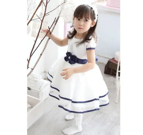 Baby Girls Princess Birthday Party White Formal Gown Dress with Waistband dress - Image 5