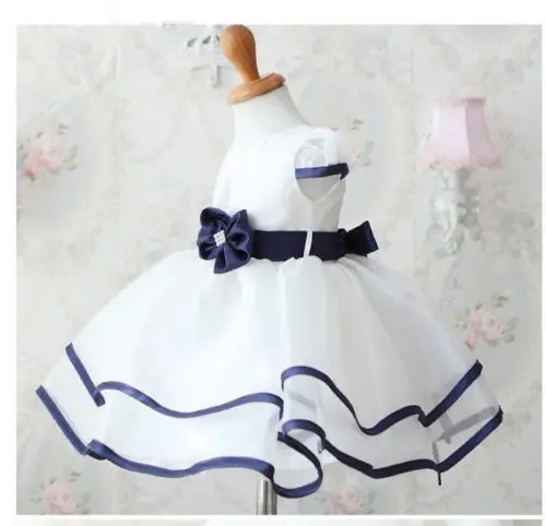 Baby Girls Princess Birthday Party White Formal Gown Dress with Waistband dress - Image 6
