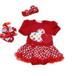 Baby Girls Romper Dresses Cute Love Heart Princess Baby Dress Valentines Girl Christening Gowns Party Baby Clothing Set