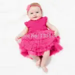 Baby Girls Rose Cake Dress Princess Tutu Dress Cotton Blends Top Clothes 0-3Y