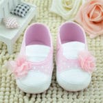 Baby Girls Shoes Cute Infant Toddler Flower Decoration Polka Dot Crib First Walkers Soft Sole Kid Girls Baby Shoes