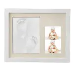 Baby Handprint Footprint Frame Package Mold Kit Baby Gift Keepsakes White Wooden Frame Hot