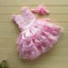 Baby Infant Girls Clothing Pink Rose Silk Dress Tutu Ball Flower Baby Dress Princess Wedding + Headband Summer