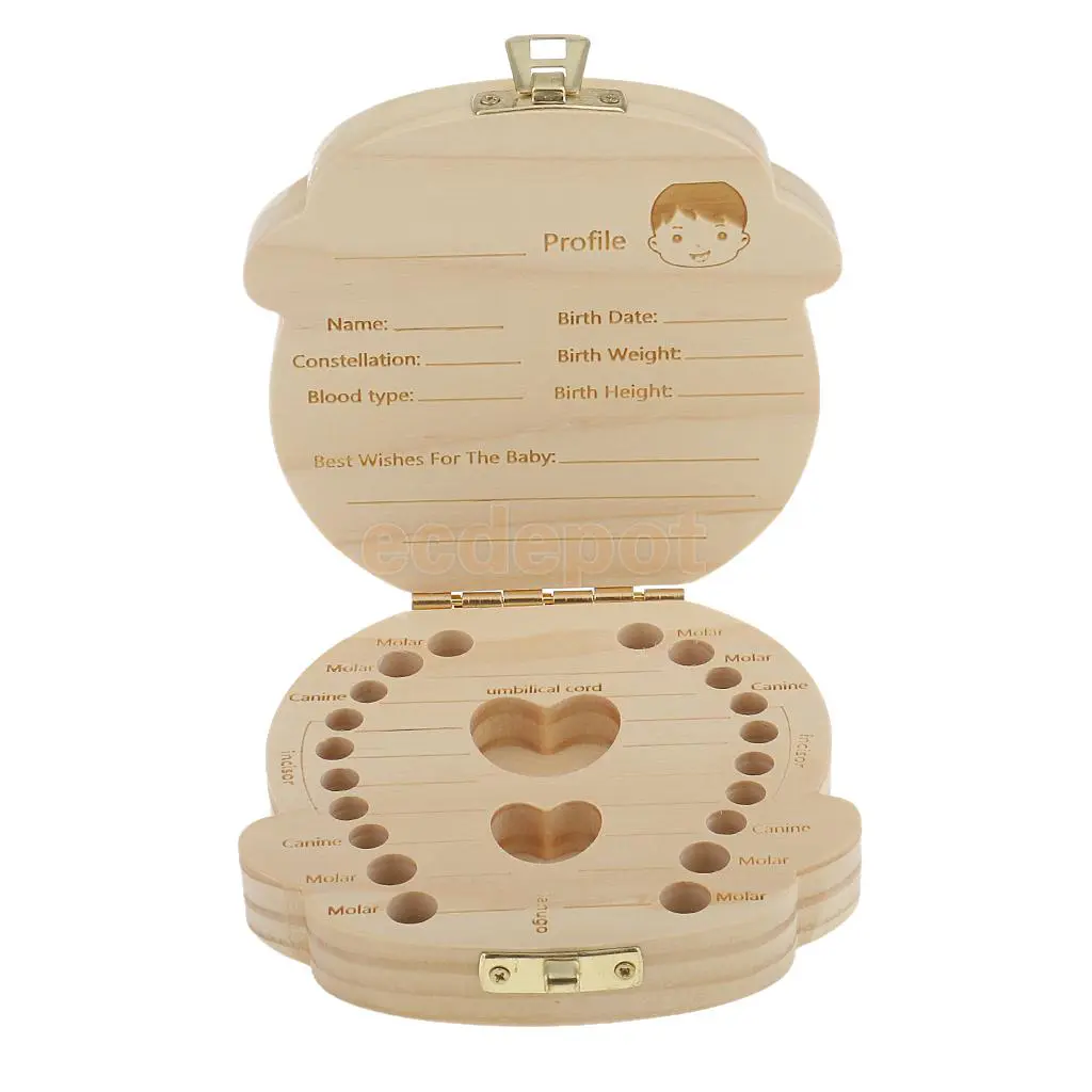 Baby Kids Wooden Curl Tooth Box Baby Milk Teeth Hair Save Lanugo Tooth House Girl/Boy Keepsake Organizer Baby Shower Gift - Image 4