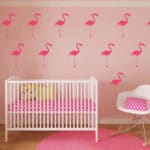 Baby Nursery Cartoon Flamingo Wall sticker Wall decals  tropical  bird Cut Vinyl Kids Room Easy Wall Art Decals Home Decor - Image 2