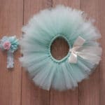 Baby Photography Props  Blue Ball Gown with Adjustable Headband Suitable Newborn Handmade Baby Tutu Skirt Headband - Image 3