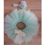 Baby Photography Props  Blue Ball Gown with Adjustable Headband Suitable Newborn Handmade Baby Tutu Skirt Headband - Image 4