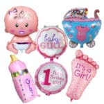 Baby Shower Air Balloons 1th Birthday Party Decoration Foil Balloons Baby Girl & Boy Happy Birthday Helium balls globos 6pcs/lot
