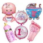 Baby Shower Air Balloons 1th Birthday Party Decoration Foil Balloons Baby Girl & Boy Happy Birthday Helium balls globos 6pcs/lot
