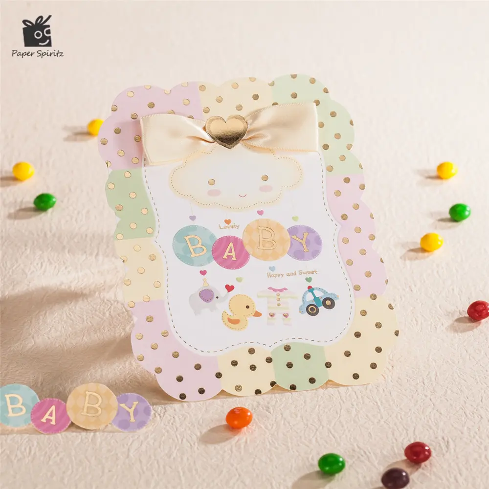 Baby Shower Christening Baptism Birthday Party Invitation Greeting Cards Postcards Printing Custom Baby Duck 50 PCS CW6007 - Image 2