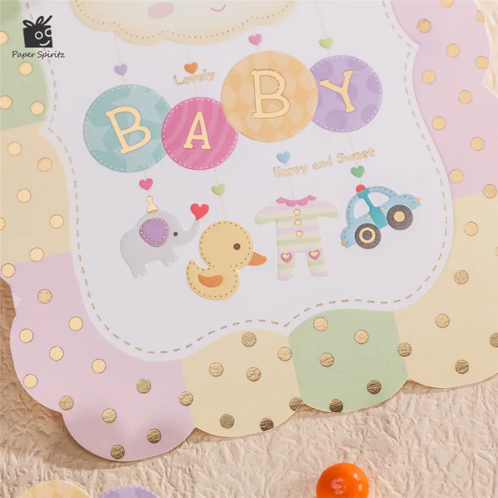 Baby Shower Christening Baptism Birthday Party Invitation Greeting Cards Postcards Printing Custom Baby Duck 50 PCS CW6007 - Image 4