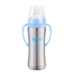 Baby Stainless Steel Feeding Bottle Wide caliber 240ml Heat Preservation Nipple,Straw and Sippy Cup Screw  3 in 1 Bobei Elephant - Image 6