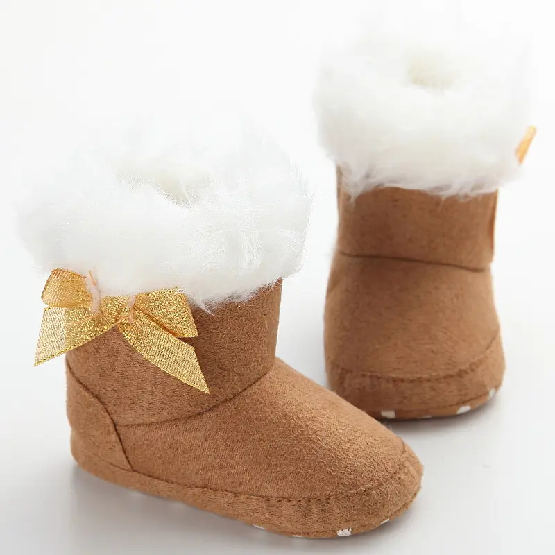 Baby Winter Booties Children Infant Baby Shoes Kids Crib Babe Bow Knot High Top First Walker Newborn Soft Warm Boots Girls Booty - Image 2