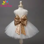 Baby girl dresses christening gown 2017 summer infants dress lace bow toddler baby princess birthday dress for baby girl clothes