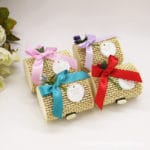 Bamboo Gift Box Oblong Curved Favor Boxes 12pcs Wedding Candy Box Marriage Cajas Baby Shower Party Presents Packaging Box