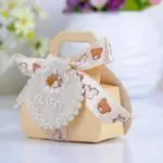 Bear Shape DIY Paper Gift Box Christening Baby Shower Party Favor Boxes Paper Candy Box with Bib Tags & Ribbons12pcs - Image 2