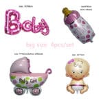 Big size 4pcs/lot Baby shower balloons "Its a girl" foil balloon baby pink balls helium ballons globos party supplies