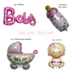 Big size 4pcs/lot Baby shower balloons "Its a girl" foil balloon baby pink balls helium ballons globos party supplies