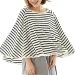 Breathable Baby Breastfeeding Cover Mother Nursing Covers Pregnant Women's Clothing Plus Size Outdoor Striped Feeding Clothes