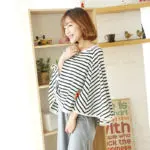 Breathable Baby Breastfeeding Cover Mother Nursing Covers Pregnant Women's Clothing Plus Size Outdoor Striped Feeding Clothes - Image 5