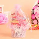 Cartoon Baby Organza Candy Bags Baby Shower Favor bag Pink and Blue Color With Drawstring 12pcs