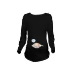 Cartoon Funny Maternity Shirts Pregnancy Long Sleeve Tee Shirt Pregnant Women Autumn Winter Basic T-shirt Tops FJ88 - Image 3