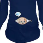 Cartoon Funny Maternity Shirts Pregnancy Long Sleeve Tee Shirt Pregnant Women Autumn Winter Basic T-shirt Tops FJ88 - Image 4