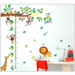 Cartoon Giraffe Monkey Trees height Wall Sticker Baby Room Children Bedroom Wall Stickers Home Decor Wall Art Sticker - Image 2