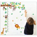 Cartoon Giraffe Monkey Trees height Wall Sticker Baby Room Children Bedroom Wall Stickers Home Decor Wall Art Sticker - Image 3