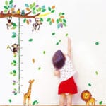 Cartoon Giraffe Monkey Trees height Wall Sticker Baby Room Children Bedroom Wall Stickers Home Decor Wall Art Sticker - Image 5