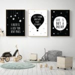 Cartoon Motivational Quote Posters and Prints Black White Canvas Art Painting Wall Art Pictures Baby Kids Living Room Home Decor