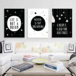 Cartoon Motivational Quote Posters and Prints Black White Canvas Art Painting Wall Art Pictures Baby Kids Living Room Home Decor - Image 3