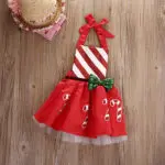 Christmas Newborn Princess Baby Girl Bow Candy Cane Dress Outfits Costume 0-18M - Image 2
