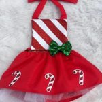 Christmas Newborn Princess Baby Girl Bow Candy Cane Dress Outfits Costume 0-18M